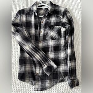 RVCA Monochrome Plaid Button Down Shirt